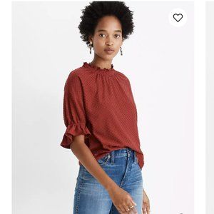 🦋 Madewell Texture & Thread Clipdot Ruffle Top